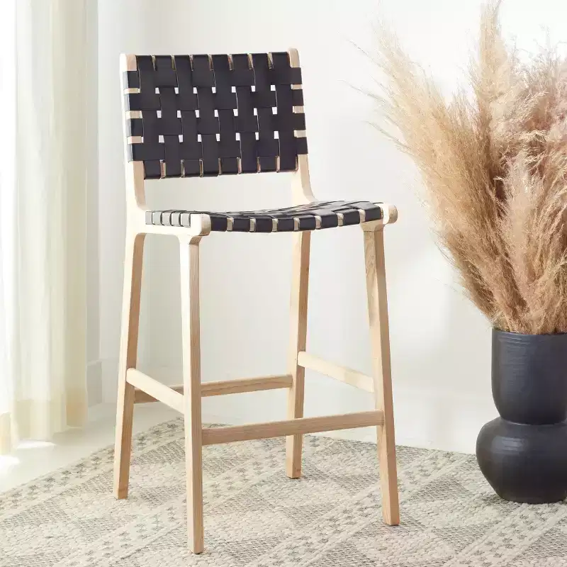 Adah Leather Counter Stool - BST1015 - Safavieh