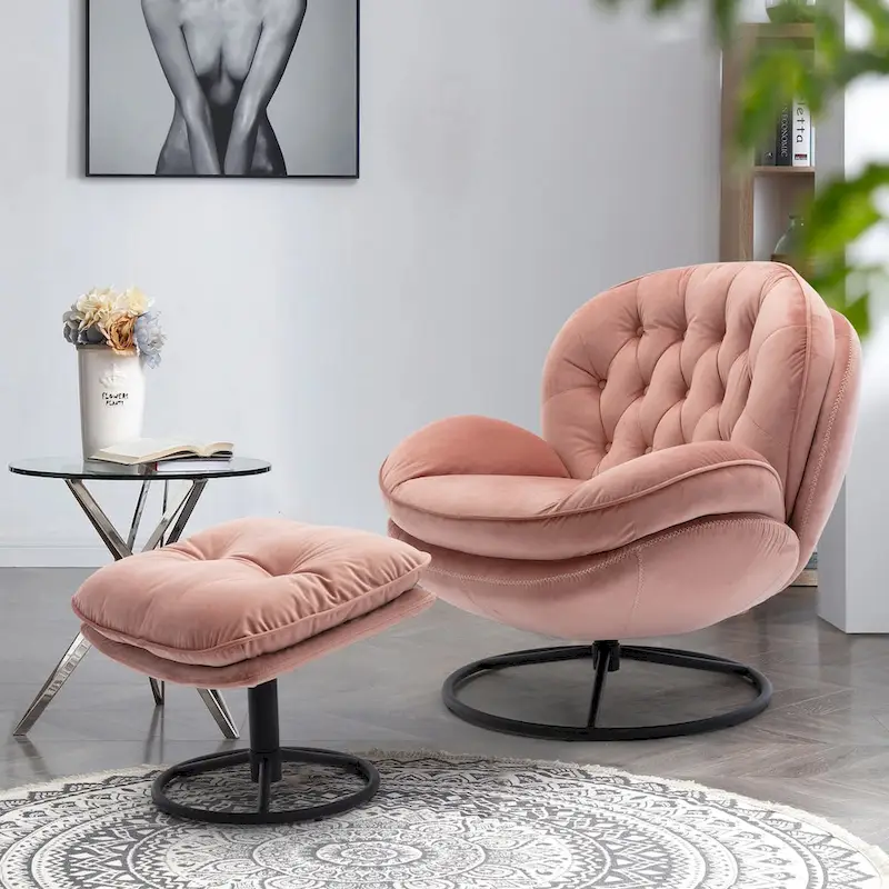 Accent chair TV Chair Living room Chair with Ottoman