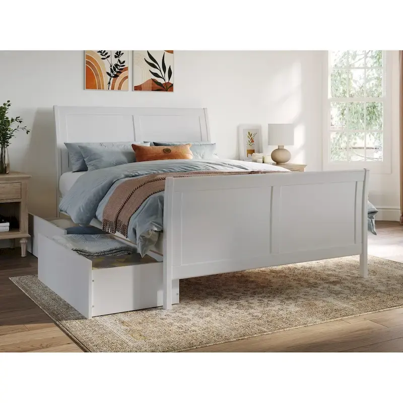 Portland Platform Bed with Matching Footboard & Storage Drawers
