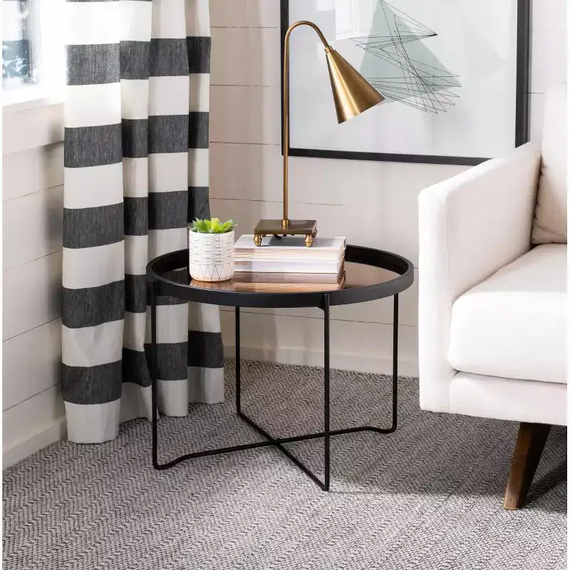 Medium Tray Accent Table  - Rose Gold/Black