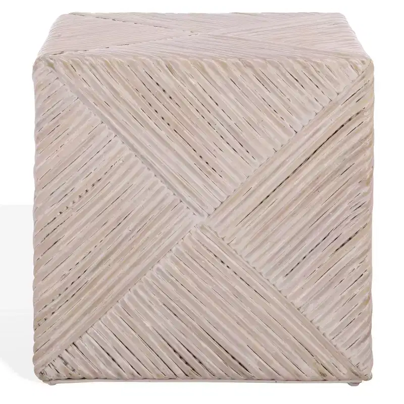 Wynrose Woven Rattan Ottoman - CWK2029 - Off-White - Safavieh Couture