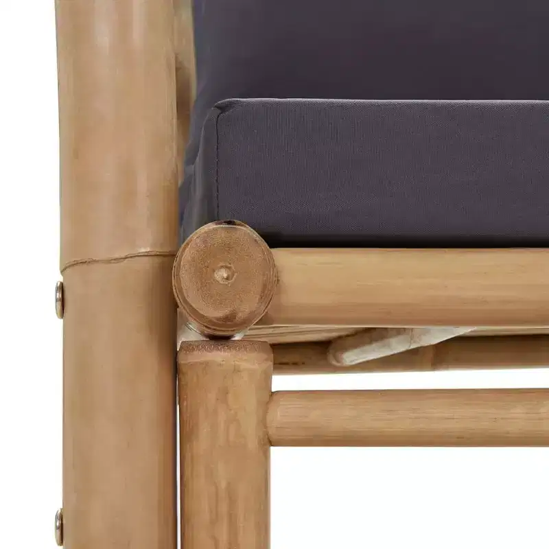 vidaXL Garden Bench Dark grey, Natural bamboo