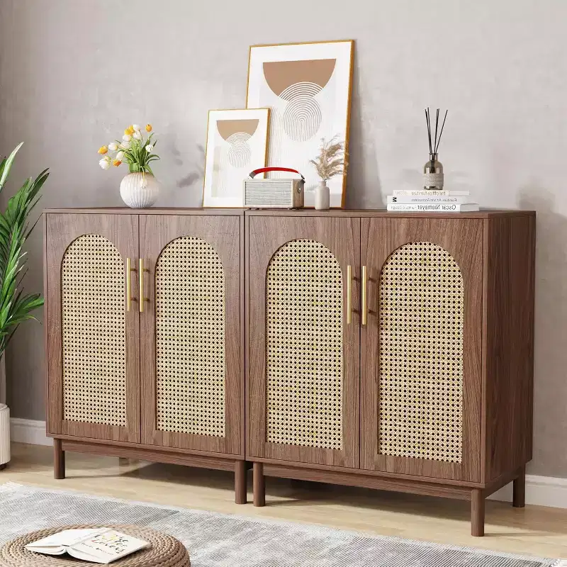 Modern Buffet Cabinet with Storage, 59 Inch Kitchen Sideboard Cabinet with 4 Doors, Coffee Bar Cabinet