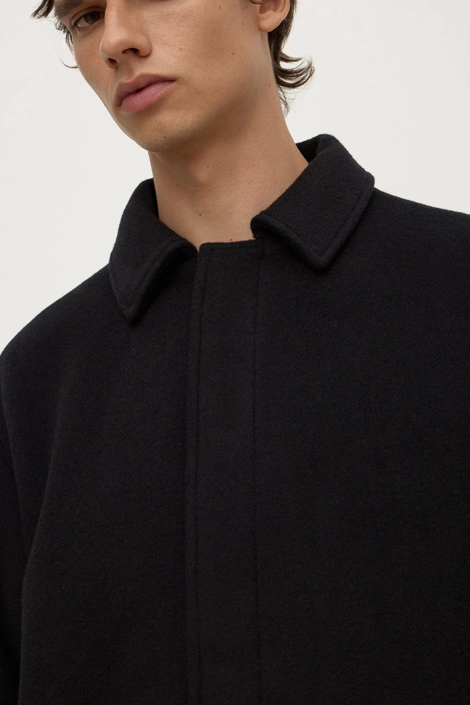 Black Wool Bomber Jacket