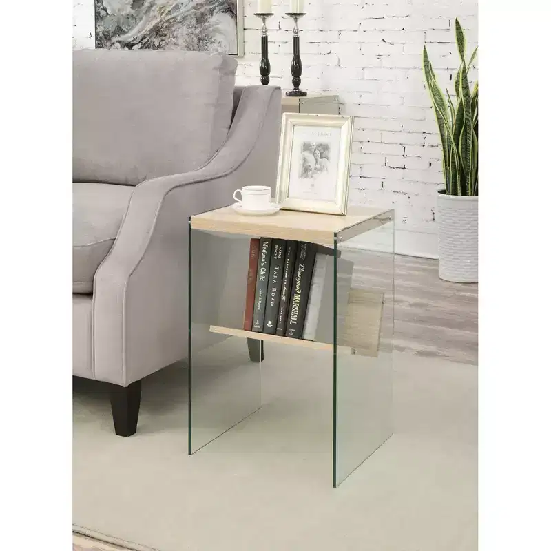 Three Tier End Table with Multiple Shelves, Open Design, Sleek Frame and Stylish Finish for Living Room or Bedroom