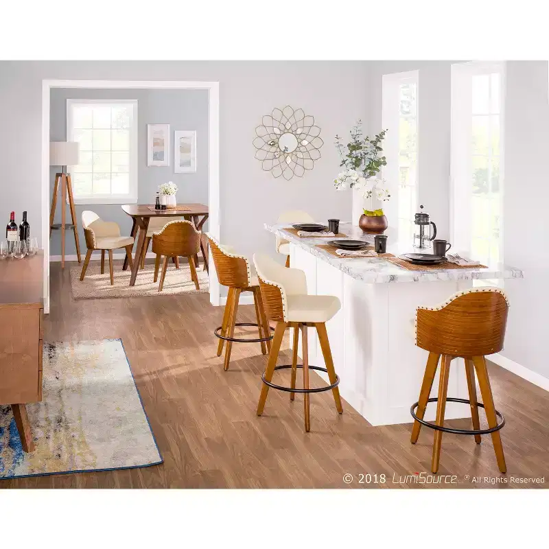 26 Ahoy Mid-Century Modern Counter Height Barstool - LumiSource