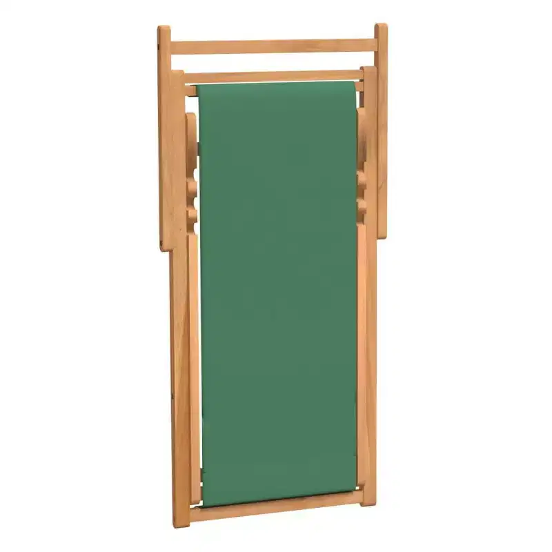 vidaXL Beach Chair Solid Teak wood, fabric Foldable Beach Chair