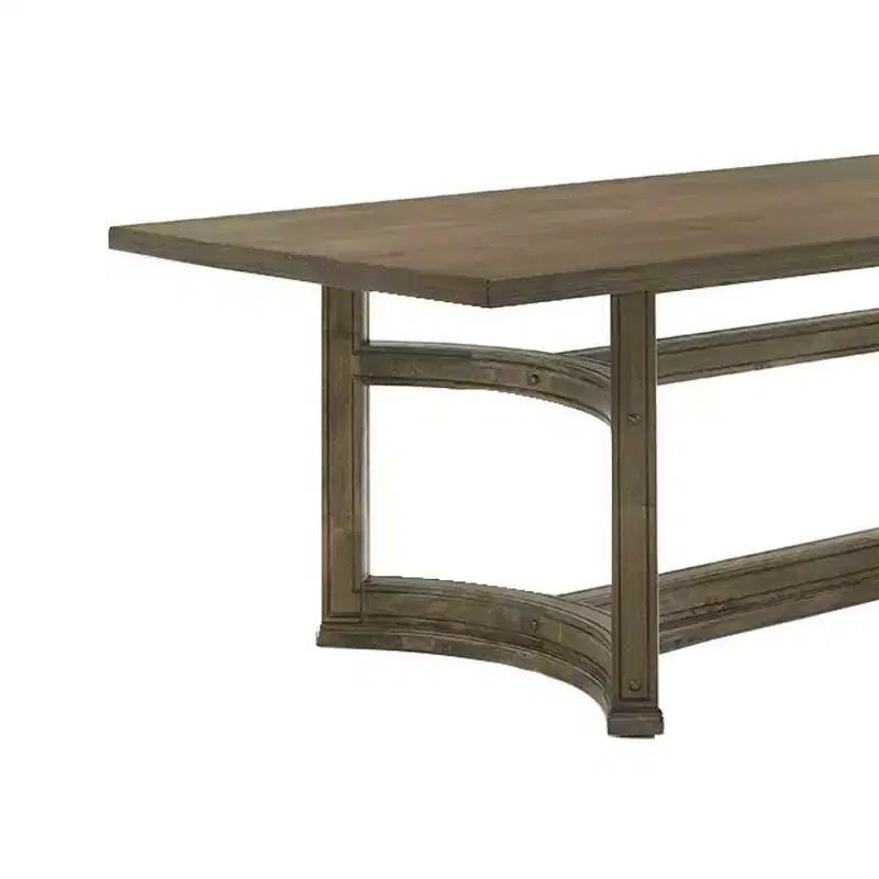 88" Parfield Dining Table Weathered Oak Finish - Acme Furniture: Vintage Walnut, Seats 6