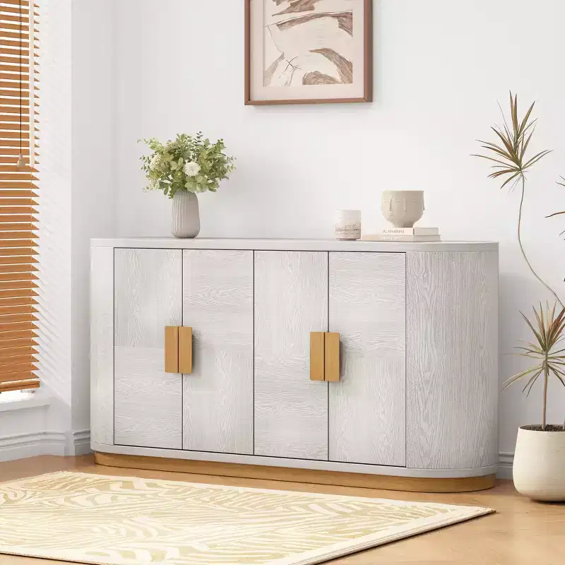 58.3'' Modern Sideboard Buffet Cabinet with 4 Doors and Adjustable Shelves
