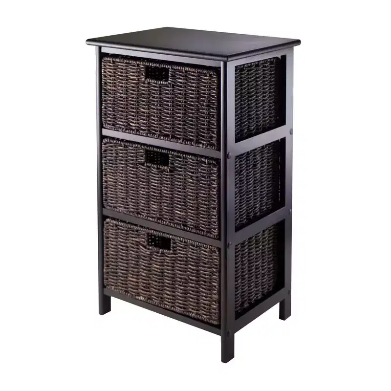 28.62" Omaha Storage Rack with Baskets Black - Winsome