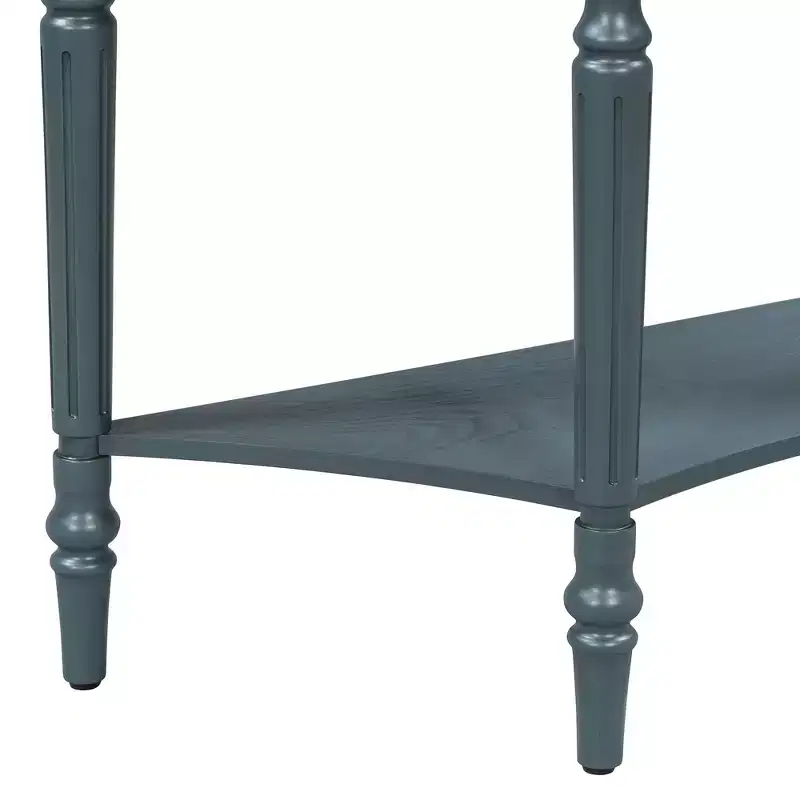 Polibi Farmhouse Crescent Entry Console with Drawer & Shelf