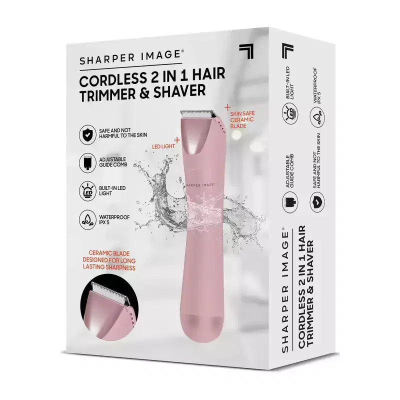 Sharper Image Cordless 2-in-1 Hair Trimmer & Shaver - Pink