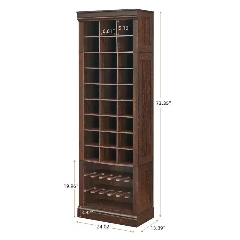 10-Tier Shoe Storage Cabinet Tall Wooden Shoe Rack Freestanding Shoe Storage Unit Ideal for entryways and living rooms