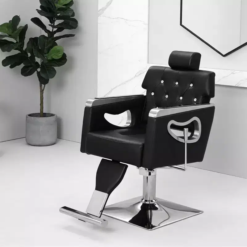 Reclining Barber & Salon Chair, Adjustable Height, 360° Swivel, PU Leather, 330LBS