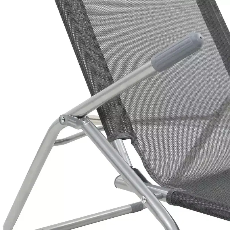 vidaXL Sun Lounger Set of 2 Powder-coated steel, Textilene Standard