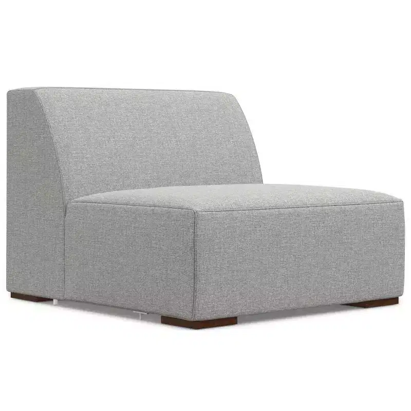 Modular Sofa Center Armless Module, Recycled Polyester, Pale Gray, 300 lb Capacity