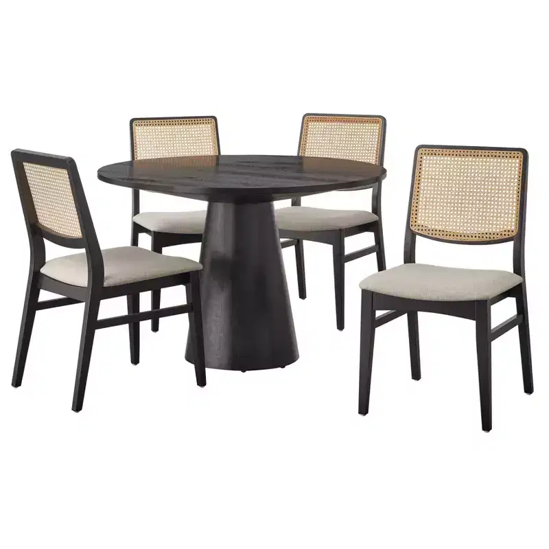 Buylateral 5pc Elina Modern 45" Round Dining Set