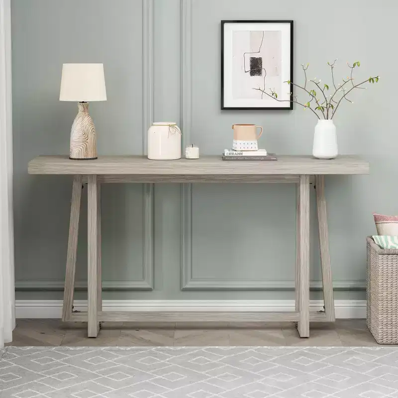 Okak 59.84IN Minimalism Rectangular Entryway Table, Console Table with Unique Legs Design and Thick Top, Accent Table for Foyer, Outdoor