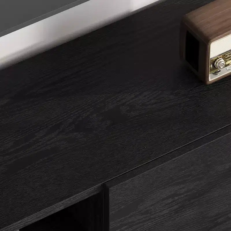 Industrial - style TV stand with two drawers, suitable for 80 - inch TVs wood media cabinet for living rooms
