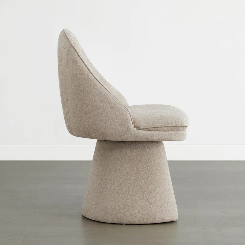 Darah Upholstered Swivel Armless Dining Chair Double-layered Cushions