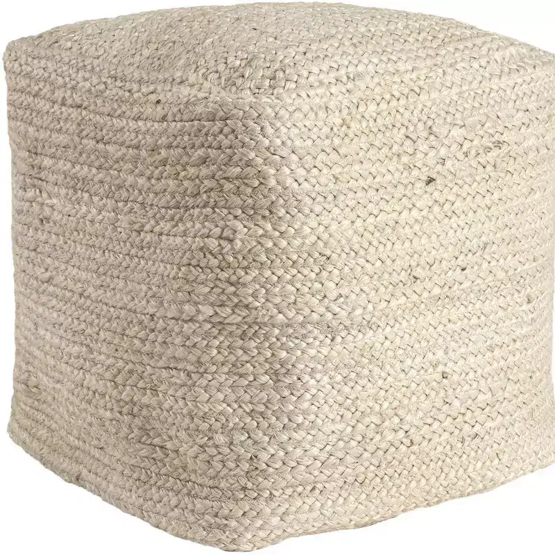 HomeRoots 18 Natural Jute Pouf Ottoman