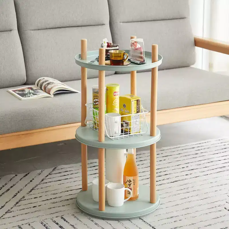 3 Tier Storage Bookshelf, Modern 360Rotating Bookshelf Organizer, Freestanding Wood Compact Storage Bookshelf for Living Room