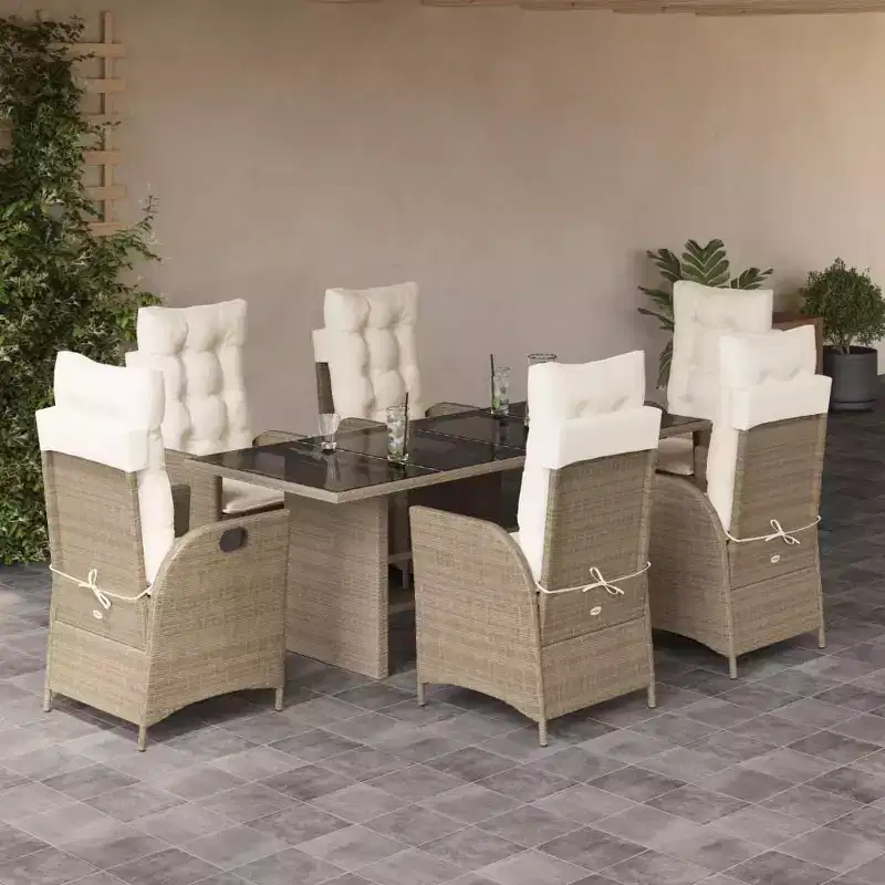 vidaXL Garden Dining Set with Cushions in Multiple Colors