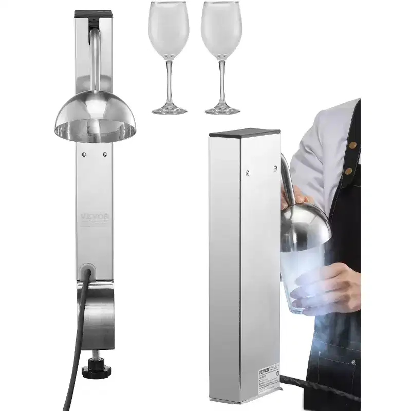 VEVOR Glass Froster Chiller, CO2 Beer Glass Froster, 8-10 Seconds/Cup Instant Glass Chiller for Wine, Cocktail, Champagne, Mixed Drinks, Silver