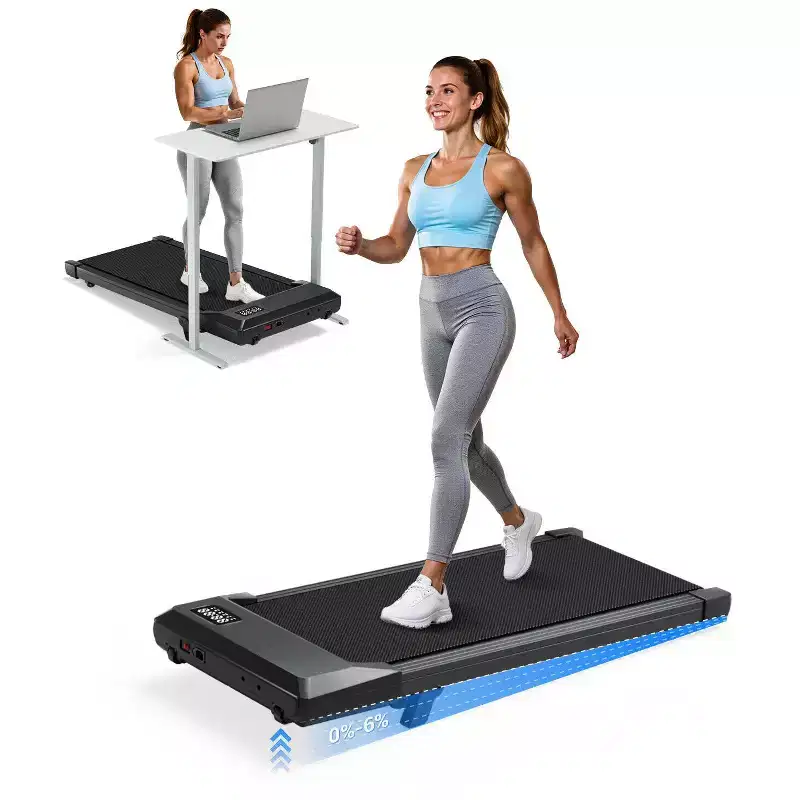 Superun 6% Incline Under Desk Walking Pad 3 In 1 treadmills For Home easy store
