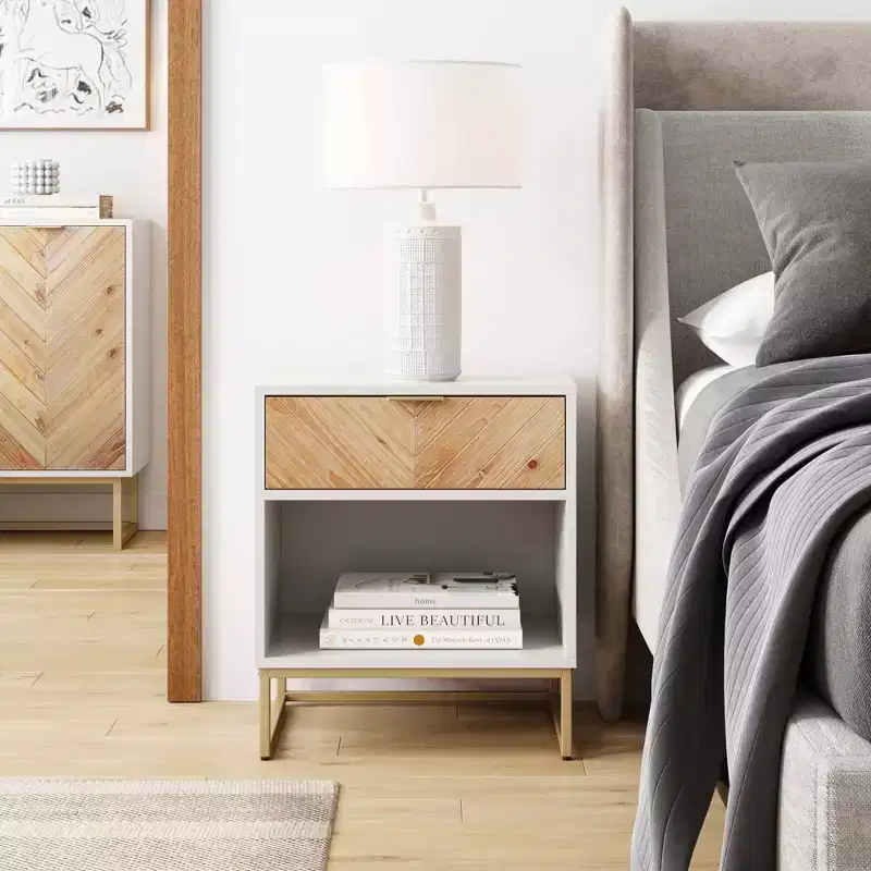 Herringbone Wood Cabinet