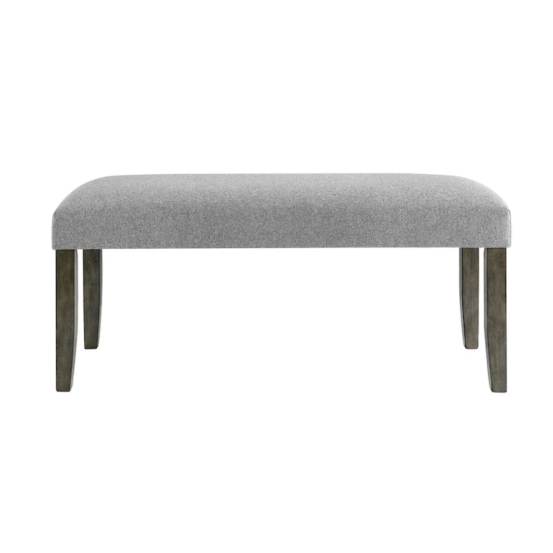 6-Piece Dining Set with Marble Veneer Top and Distressed Grey Finish