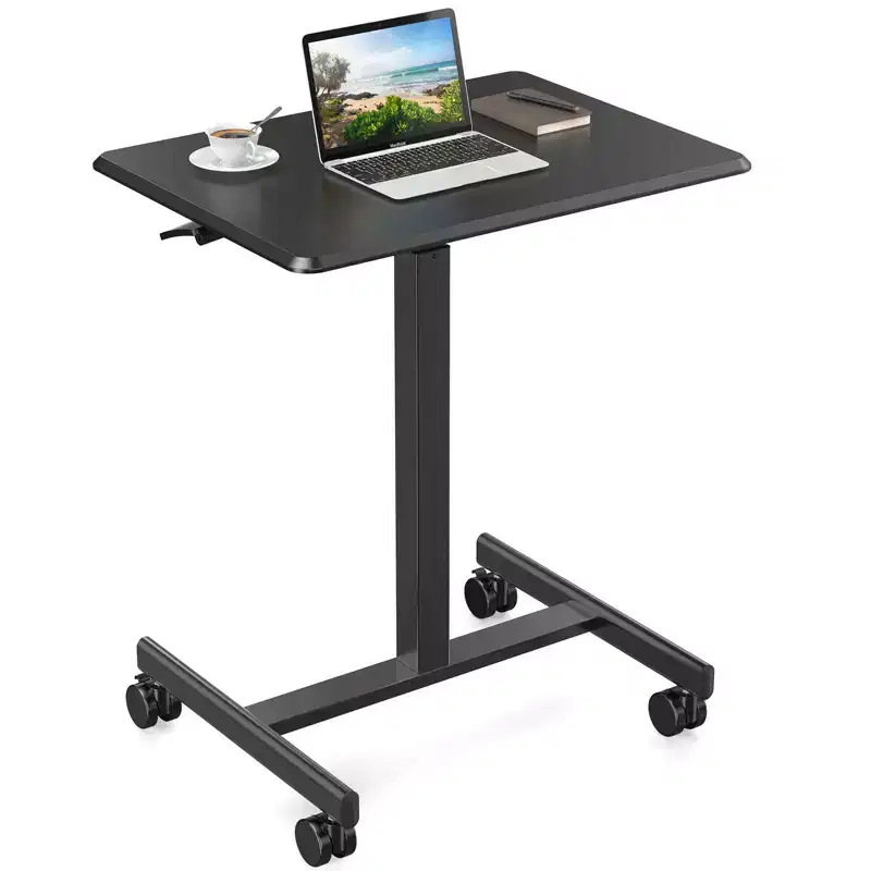 TUYOHW Height Adjustable Mobile Standing Desk with Wheels,Portable Laptop Table for Home,Office,Classroom,Bed,Sofa,Space-Saving,Easy Assembly