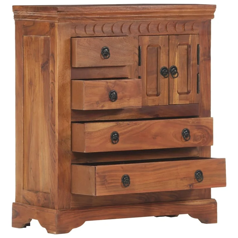 vidaXL Sideboard 24.4x11.8x29.5 Solid Acacia Wood