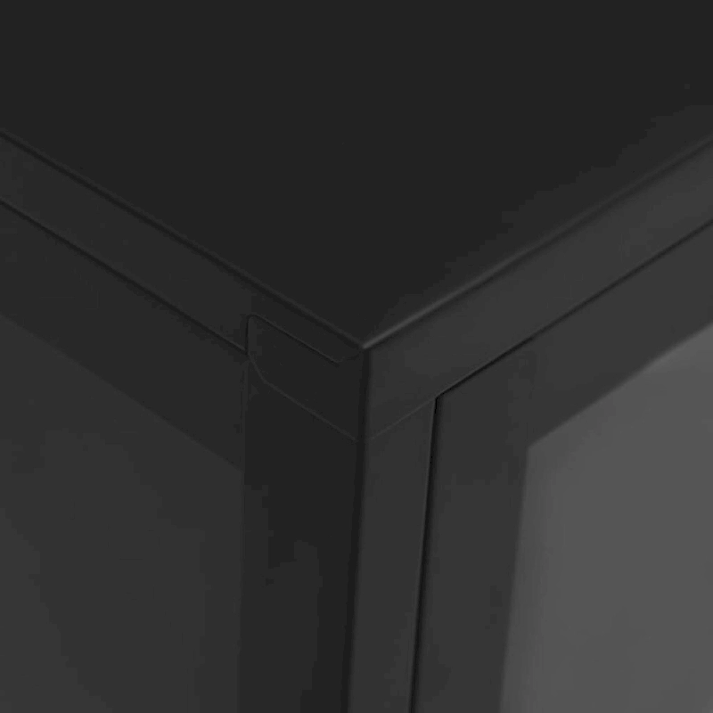 vidaXL Sideboard Black 41.3x13.8x27.6 Steel and Glass