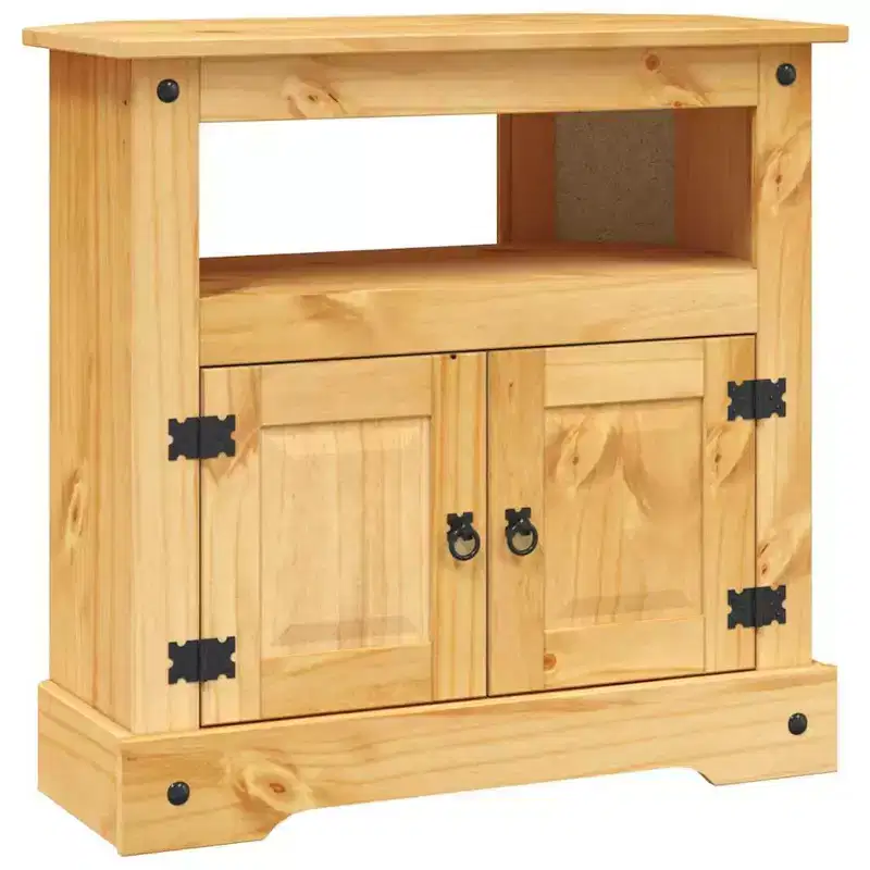 Console Table Waxed Brown Solid Pinewood — Medium
