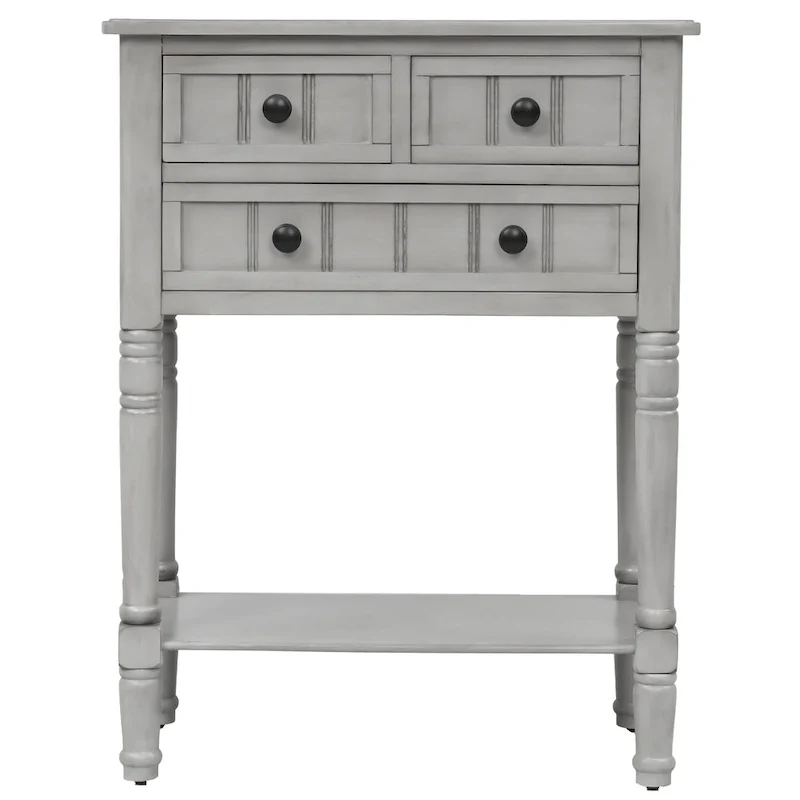 3-Drawer Console Table with Bottom Shelf