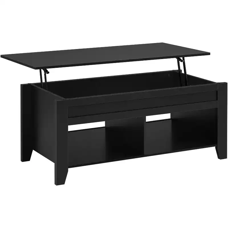 Yaheetech Lift Top Coffee Table with Storage & 2 Open Shelves for Living Room, Reception Room, Office