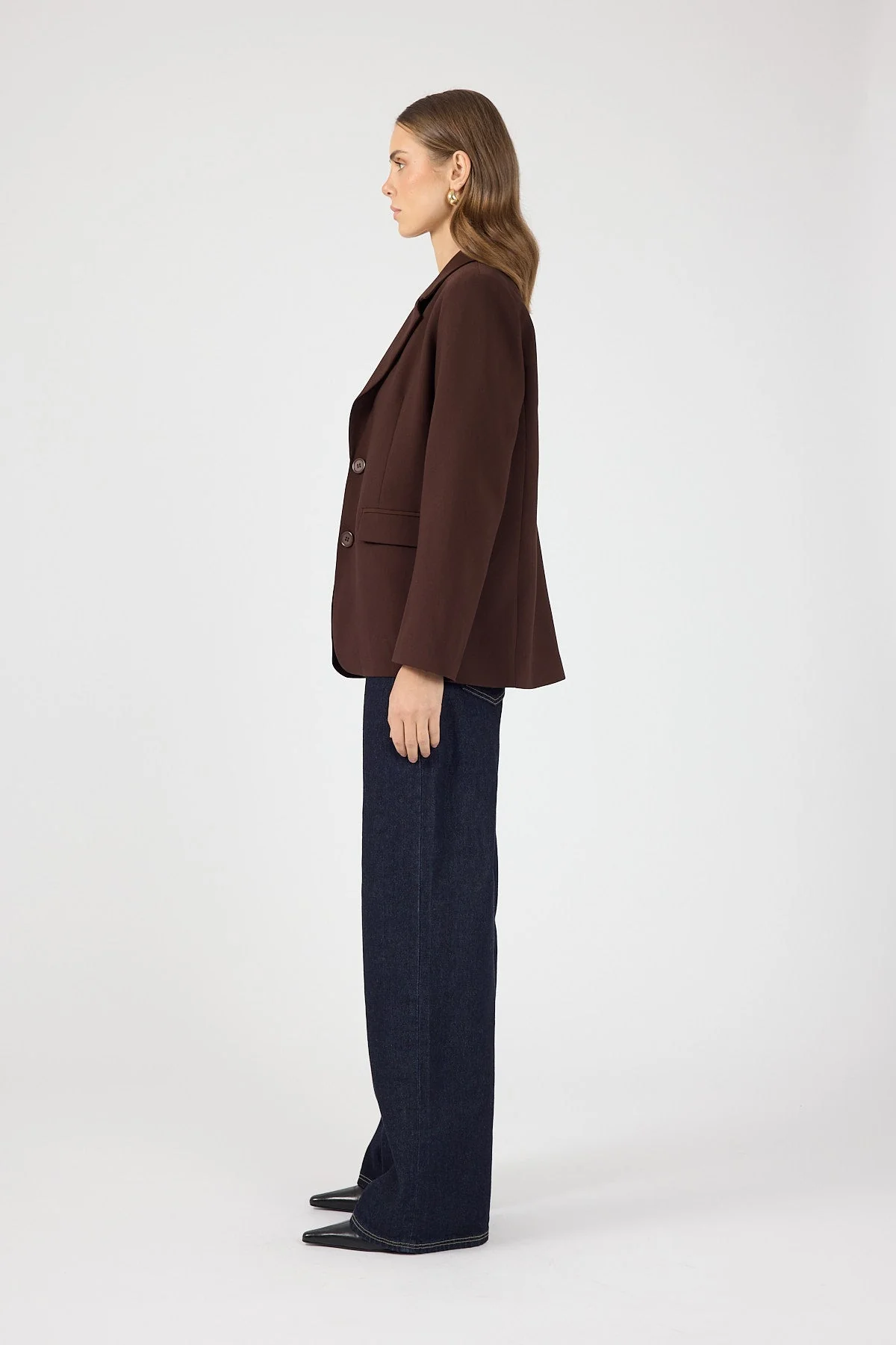 Oversized Blazer Chocolate Brown