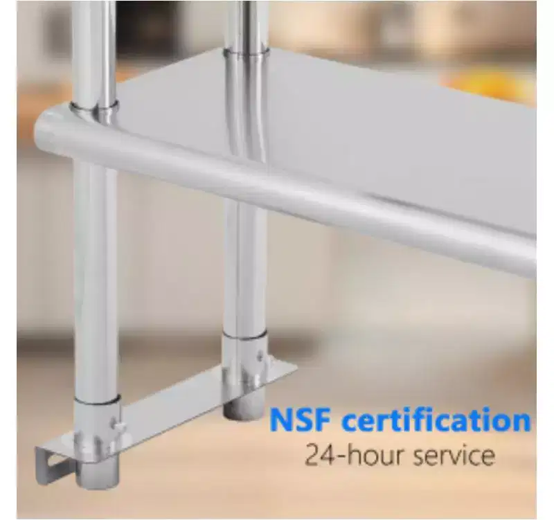 1 PC Stainless Steel Storage Shelf, 2-Tier, 721232inch, Silver, 200KG Top Shelf & 150KG Bottom Shelf Capacity