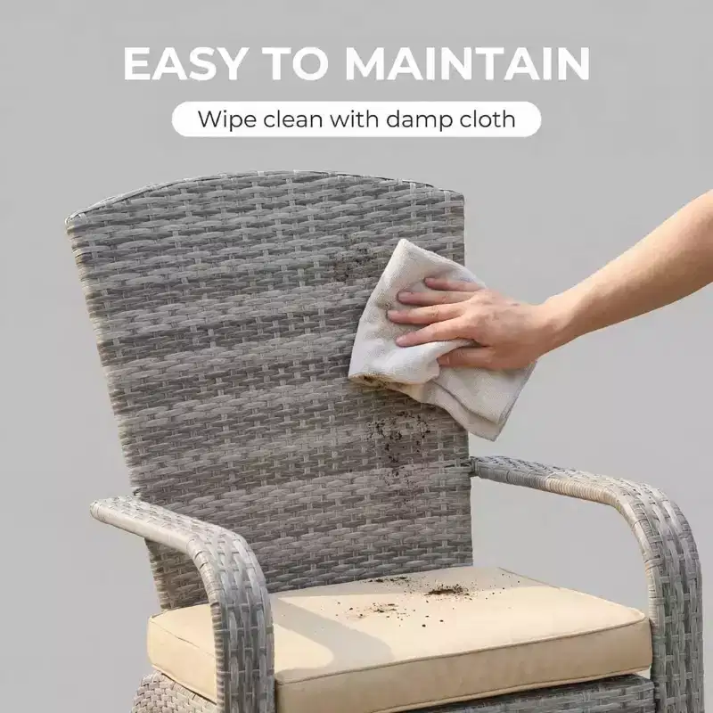 FERPIT Outdoor Rattan Wicker Patio Accent Chair with All-Weather Cushions