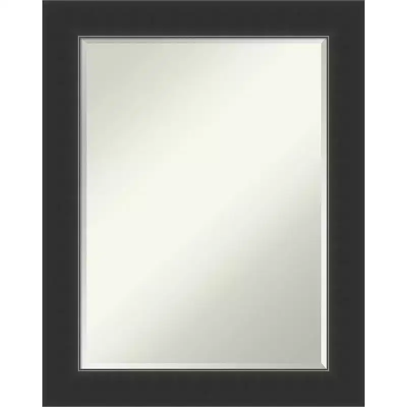 Amanti Art Corvino Petite Bevel Wood Bathroom Wall Mirror