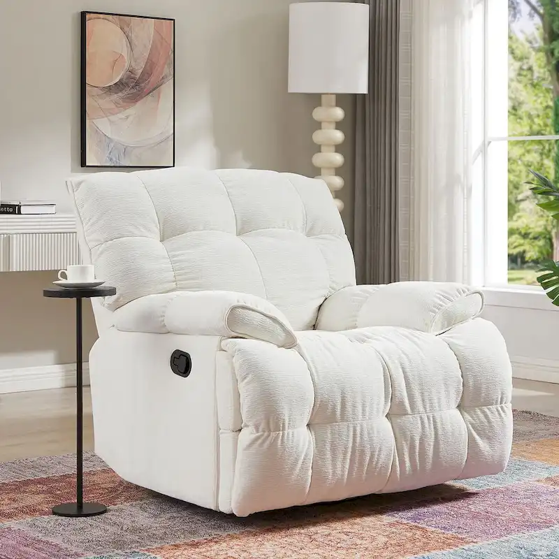 360 Degree Swivel Fabric Single Sofa Heavy Duty Reclining Chair for Living Room