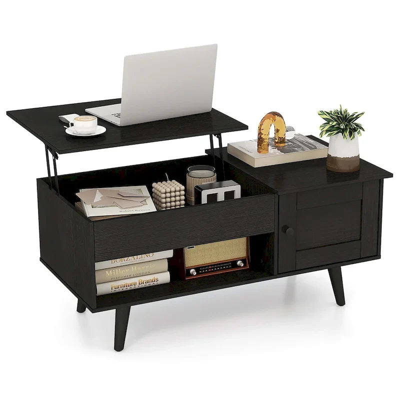 Lift Top Coffee Table with Storage Hidden Compartment Cabinet