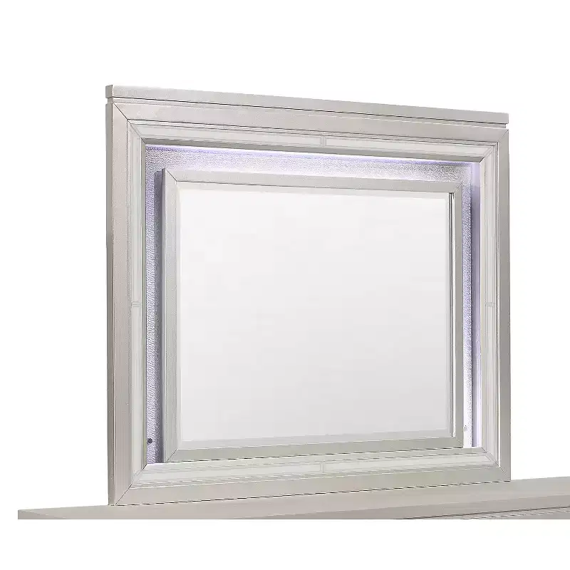 Champagne Transitional Bedroom Wall Mirror – Elegant Frame, 60