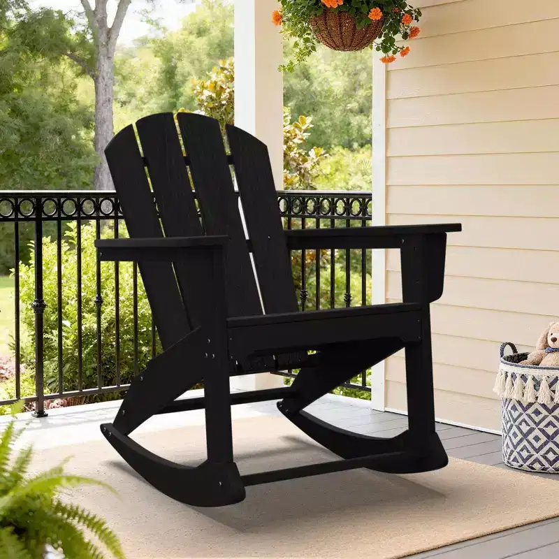 Hyleory HDPE Outdoor Rocking Chair, Classic Patio Adirondack Chair for All Seasons