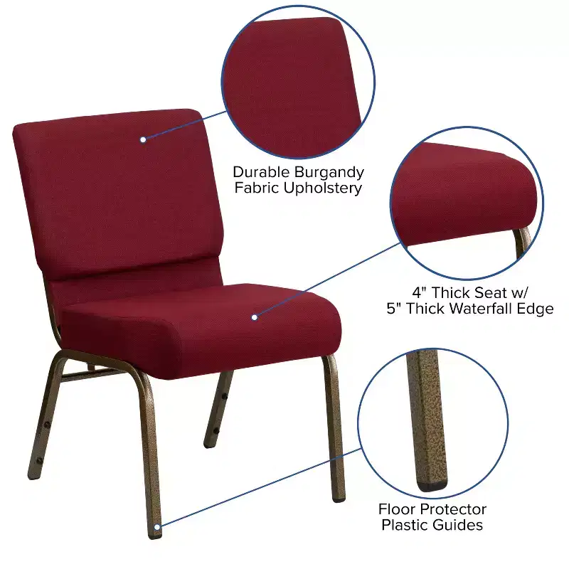 4 Pack 21''W Stacking Church Chair