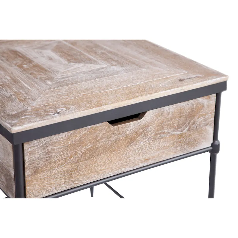 Fenway Mango Solid Wood Top Square End Table