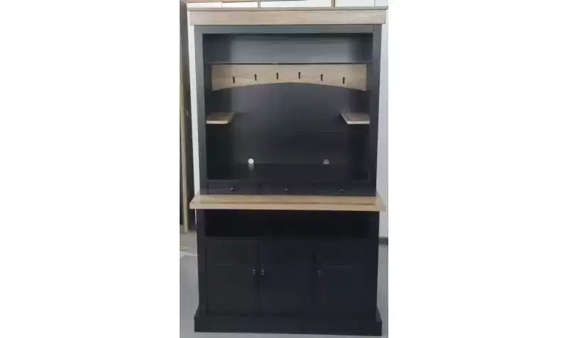 72-Inch Farmhouse Coffee Bar Cabinet with LED Light, Microwave Stand, 3 Drawers & Glass Shelf