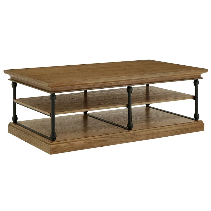 Rectangular storage shelf coffee table