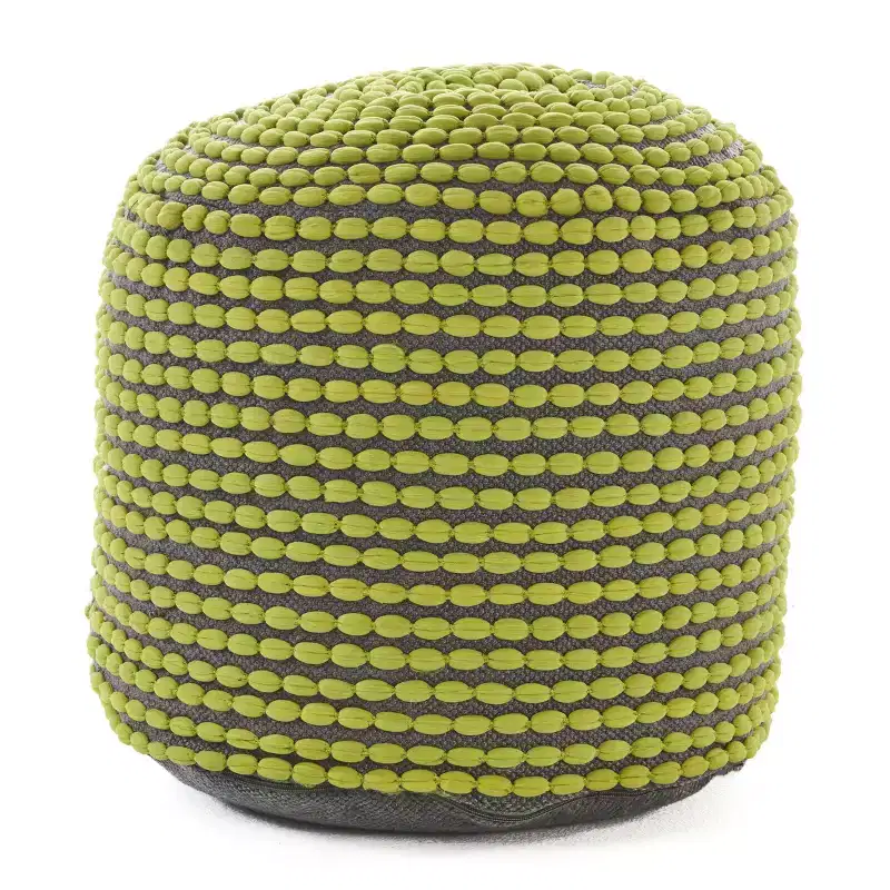 Round Knit Pouf Ottoman for Living Room & Kids' Spaces